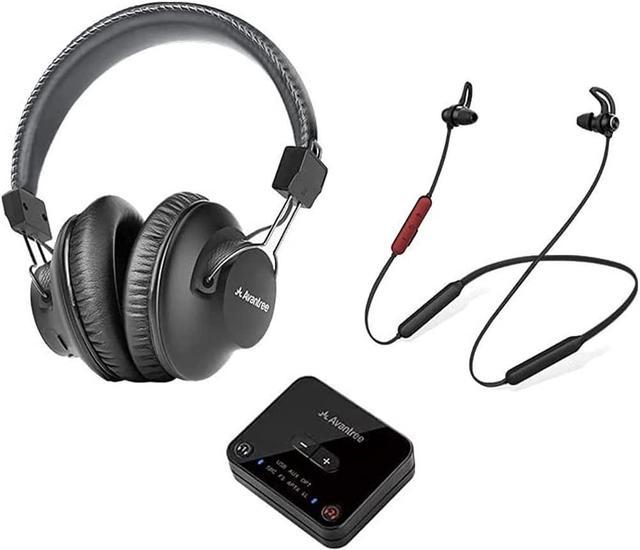 Avantree D4169 Dual Wireless Headphones & Earbuds Set for TV