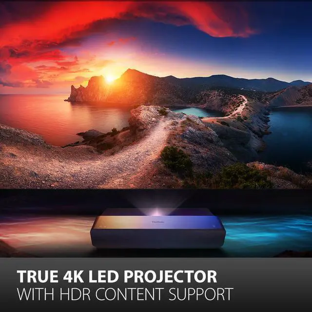 Alt view image 4 of 18 - ViewSonic X1000-4K True 4K UHD Ultra-Short Throw Projector with 1000 ANSI Lumens, Harman Kardon Speakers, HDMI, USB C, 125% Rec 709, Frame Interpolation Technology for Home Theater