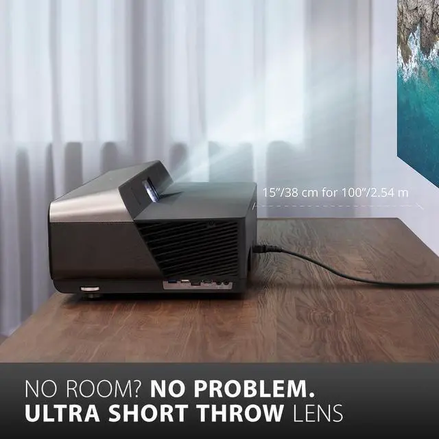 Alt view image 3 of 18 - ViewSonic X1000-4K True 4K UHD Ultra-Short Throw Projector with 1000 ANSI Lumens, Harman Kardon Speakers, HDMI, USB C, 125% Rec 709, Frame Interpolation Technology for Home Theater