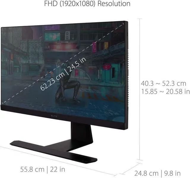 Alt view image 17 of 19 - ViewSonic ELITE XG251G 25 Inch 1080p IPS Gaming Monitor with 360Hz, 1ms, HDR 400, G-Sync, RGB Lighting, NVIDIA Reflex, and Advanced Ergonomics for Esports