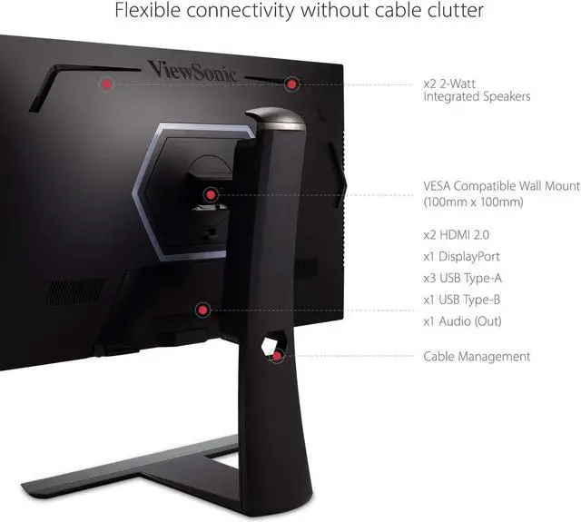 Alt view image 18 of 19 - ViewSonic ELITE XG251G 25 Inch 1080p IPS Gaming Monitor with 360Hz, 1ms, HDR 400, G-Sync, RGB Lighting, NVIDIA Reflex, and Advanced Ergonomics for Esports