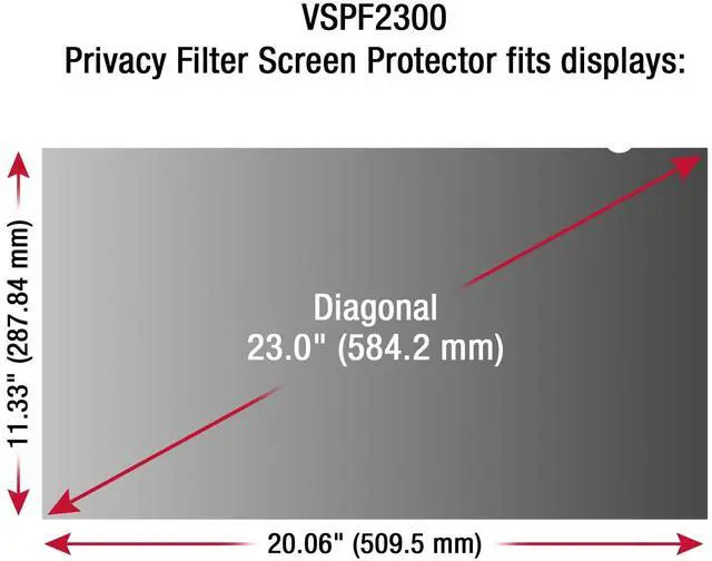 Alt view image 2 of 2 - 23 Inch Privacy Filter Screen Protector for Widescreen 16:9 Monitors with Anti-Glare and Anti-Scratch