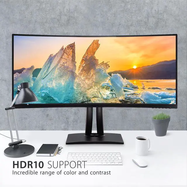 Alt view image 19 of 20 - ViewSonic VP3881A 38 Inch IPS WQHD+ Curved Ultrawide Monitor with ColorPro 100% sRGB Rec 709, Eye Care, HDR10 Support, USB C, HDMI, USB, DisplayPort for Professional Home and Office