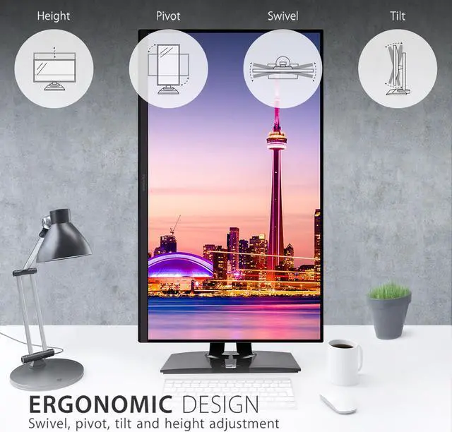 Alt view image 4 of 20 - ViewSonic VP3256-4K 32 Inch Premium IPS 4K UHD Ergonomic Monitor with Ultra-Thin Bezels, Color Accuracy, Pantone Validated, HDMI, DisplayPort and USB Type-C for Professional Home and Office
