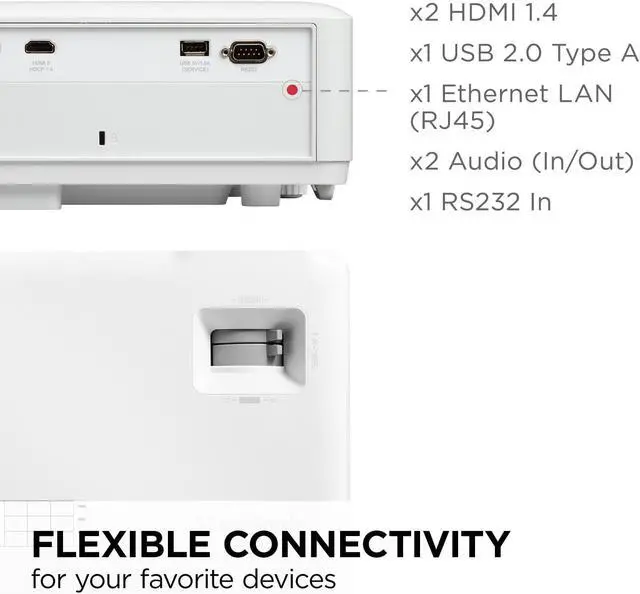 Alt view image 8 of 13 - ViewSonic LS610WH 4000 Lumens WXGA LED Projector with H/V Keystone, 4 Corner Adjustment and LAN Control for Home and Office