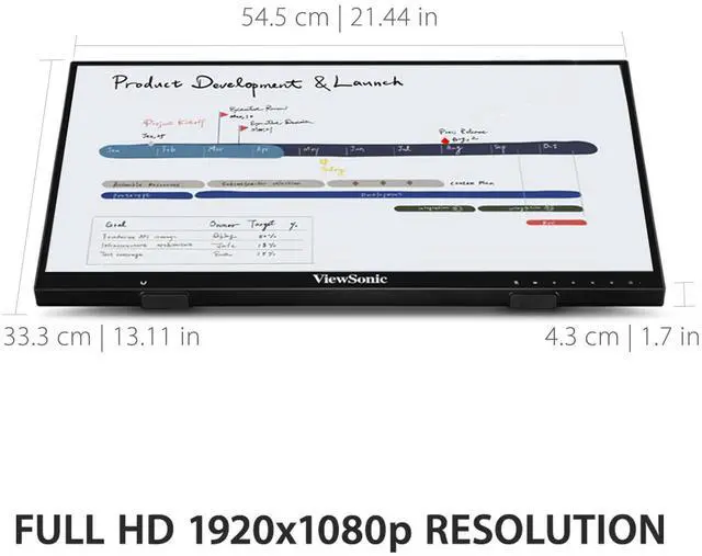 Alt view image 10 of 20 - ViewSonic ID2456 24" Projected Capacitive Touch Monitor with MPP2.0 Active Pen 250 cd/m2 1000:1 Built-in Speakers