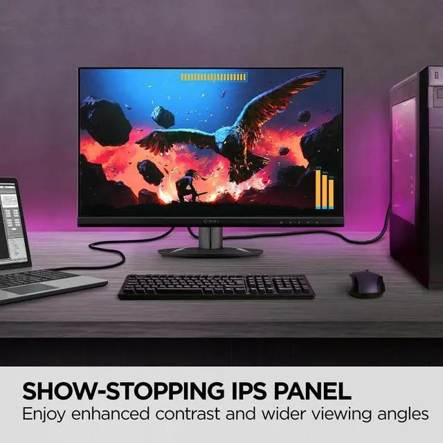 Alt view image 3 of 20 - ViewSonic VX2416 24 Inch 1080p 1ms 100Hz Gaming Monitor with IPS Panel, AMD FreeSync, Eye Care, HDMI and DisplayPort