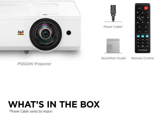 Alt view image 7 of 20 - ViewSonic PS502W 4,000 ANSI Lumens WXGA Short Throw Business & Education Projector?