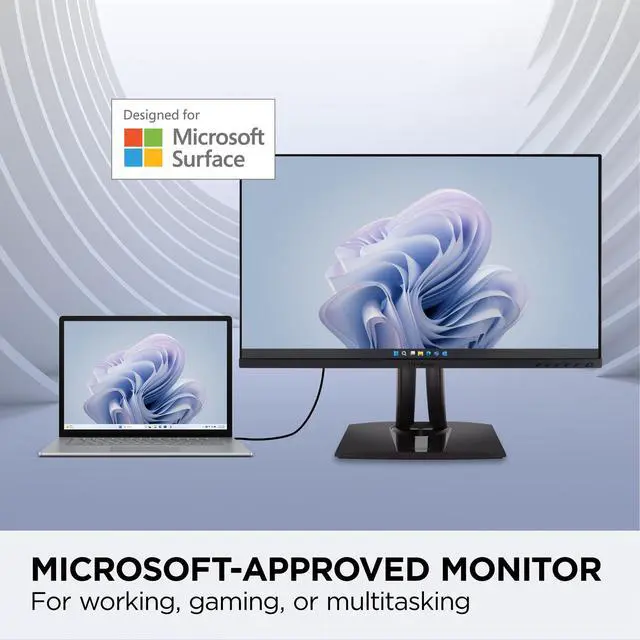 Alt view image 2 of 14 - ViewSonic VP275-4K 27 Inch IPS 4K UHD Monitor Designed for Surface with advanced ergonomics, ColorPro 100% sRGB, 60W USB C, HDMI and DisplayPort inputs or Home and Office
