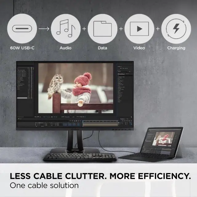 Alt view image 3 of 14 - ViewSonic VP275-4K 27 Inch IPS 4K UHD Monitor Designed for Surface with advanced ergonomics, ColorPro 100% sRGB, 60W USB C, HDMI and DisplayPort inputs or Home and Office