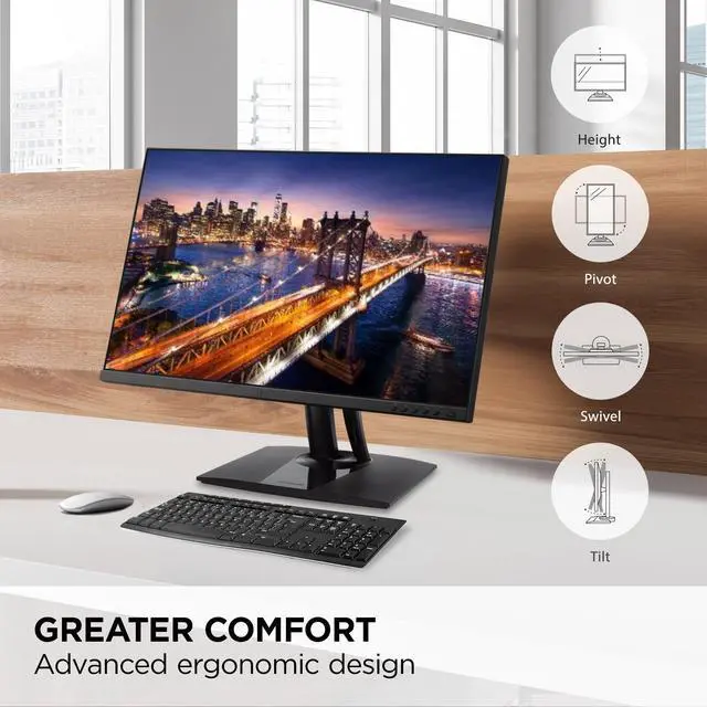 Alt view image 5 of 14 - ViewSonic VP275-4K 27 Inch IPS 4K UHD Monitor Designed for Surface with advanced ergonomics, ColorPro 100% sRGB, 60W USB C, HDMI and DisplayPort inputs or Home and Office