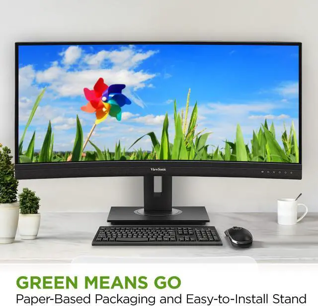 Alt view image 5 of 20 - ViewSonic VG3456C 34 Inch 21:9 UltraWide QHD 1440p Curved Monitor with Ergonomics Design, USB C Docking Built-In, Gigabit Ethernet for Home and Office