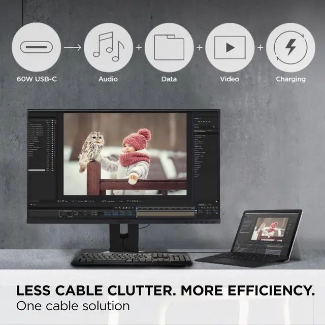 Alt view image 3 of 20 - ViewSonic VG275 27 Inch IPS 1080p Monitor Designed for Surface with advanced ergonomics, 60W USB C, HDMI and DisplayPort inputs for Home and Office