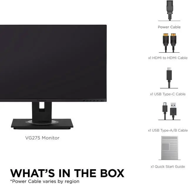 Alt view image 7 of 20 - ViewSonic VG275 27 Inch IPS 1080p Monitor Designed for Surface with advanced ergonomics, 60W USB C, HDMI and DisplayPort inputs for Home and Office