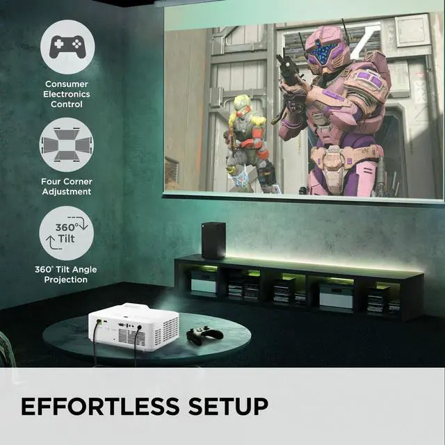 Alt view image 4 of 9 - ViewSonic LX700-4K UHD 3500 Lumens 4K Laser Projector Designed for Xbox