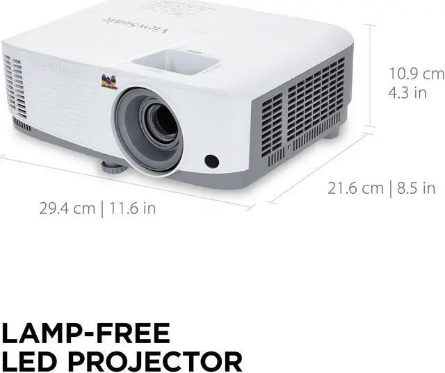 Alt view image 5 of 20 - ViewSonic PA504W 4000 Lumens WXGA High Brightness Projector with Vertical Keystone, HDMI 1.4, USB 2.0 Type A, and VGA Inputs for Home and Office