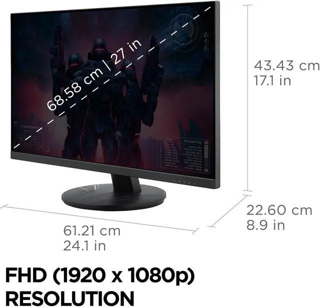 Alt view image 4 of 20 - ViewSonic VX2716A 27 Inch 1080p 1ms 120Hz IPS Gaming Monitor with Eye Care, USB C, HDMI 1.4, and DisplayPort Inputs
