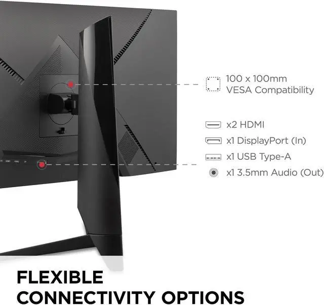Alt view image 6 of 15 - ViewSonic VX3418-2K 34" 21:9 1440p 1ms 165Hz Gaming Monitor with FreeSync Premium, Eye Care, HDMI, DisplayPort and USB