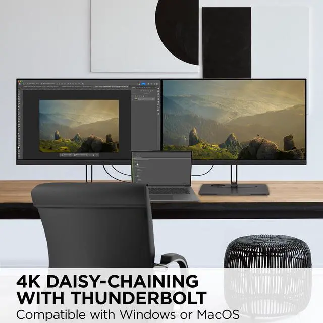 Alt view image 5 of 20 - ViewSonic VP2776T-4K 27 Inch 4K UHD IPS Monitor with Advanced Ergonomics, Thunderbolt 4, 100% sRGB Rec 709, Pantone Validated, USB C, HDMI 2.1, and DP Daisy Chain for Home and Office