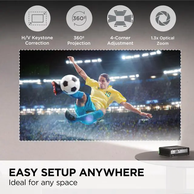Alt view image 5 of 14 - ViewSonic X1-4KPRO UHD 4K LED Projector Designed for Xbox with Built-in Google TV and Netflix, 2500 Lumens, H/V Keystone, 4 Corner Adjustment, 1.3x Optical Zoom for Smart Home Theater