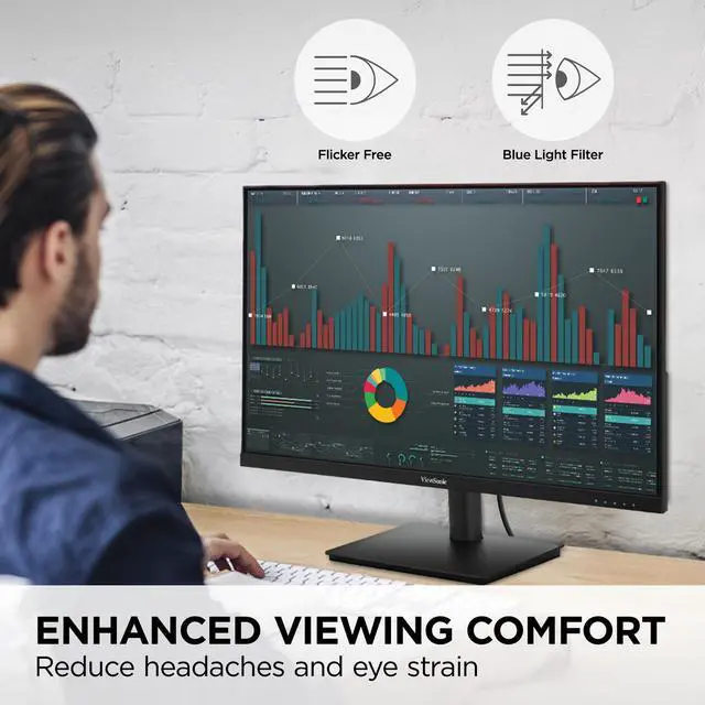 Alt view image 2 of 7 - ViewSonic VS2747-H 27 Inch 1080p IPS Monitor with 100Hz, Variable Refresh Rate, Thin Bezels, Eye Care, HDMI, VGA