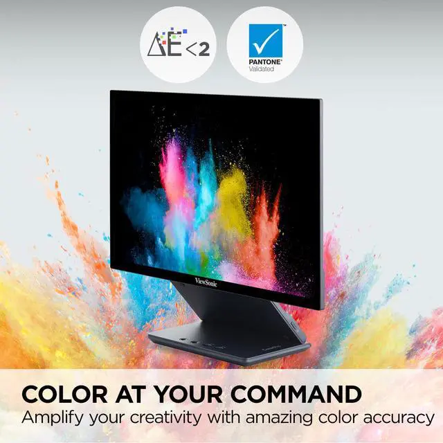 Alt view image 3 of 20 - ViewSonic VP1656 15.6 Inch 1080p IPS Portable Monitor with 2 Way Powered 40W USB C, Pantone Validated, Factory Calibrated, Built in Ergonomic Stand with Protective Cover