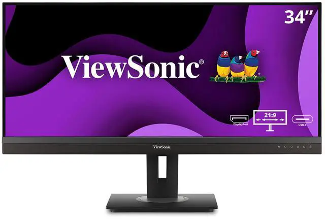 Main image of ViewSonic VG3456a 34" 21:9 UltraWide QHD 1440p 100 Hz IPS Monitor with Ergonomics Design, 100W USB C, Docking Built-In, Gigabit Ethernet for Home and Office