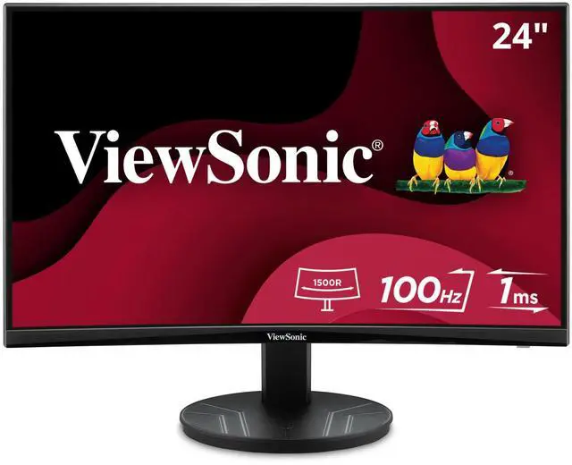Alt view image 6 of 12 - ViewSonic VA2416C 24" Full HD 1080p Frameless Curved Monitor with Variable Refresh Rate, Eye Care, HDMI, and DisplayPort Inputs for Home and Office