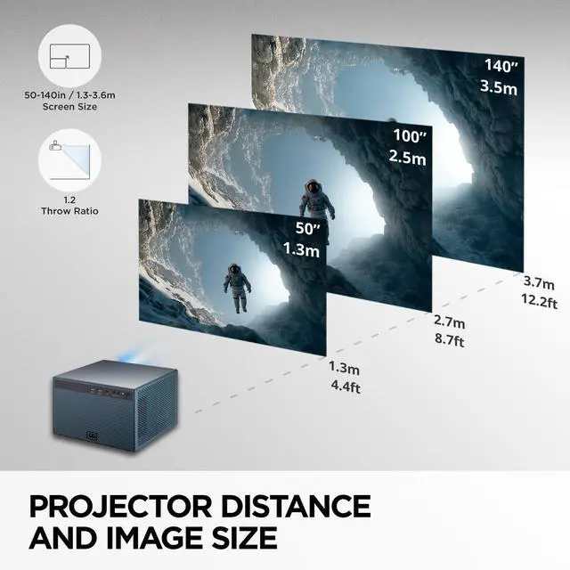 Alt view image 5 of 20 - ViewSonic LX60HD 1080p LED Portable Projector Built-in Google TV and Netflix, H/V Keystone, Auto Focus, Bluetooth, Wi-Fi
