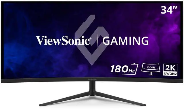 Main image of ViewSonic VX3418C-2K 34 Inch UltraWide QHD 1440p Curved Gaming Monitor with 180Hz, 1ms, 21:9, Advanced Ergonomics, FreeSync Premium, HDR10, HDMI, and DisplayPort Inputs