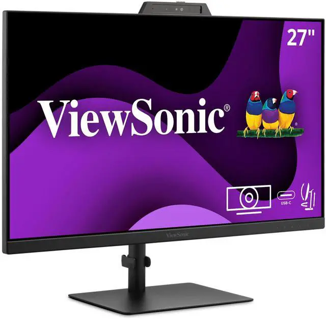 Alt view image 2 of 7 - ViewSonic VG2741V 27 Inch 1080p IPS Video Conferencing Monitor with Integrated Windows Hello Certified IR 5MP Webcam, Built-in Microphone, Advanced Ergonomics, USB C, HDMI, and DisplayPort Inputs