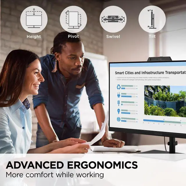 Alt view image 6 of 7 - ViewSonic VG2741V 27 Inch 1080p IPS Video Conferencing Monitor with Integrated Windows Hello Certified IR 5MP Webcam, Built-in Microphone, Advanced Ergonomics, USB C, HDMI, and DisplayPort Inputs
