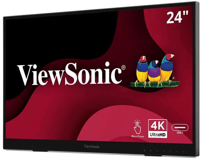 Alt view image 2 of 7 - ViewSonic ID2456-4K 24" 4K UHD Touch Display Tablet with PCAP 10 Point Touch, Active Stylus, Built-in Kickstand, USB Hub, HDMI, DisplayPort, USB C Inputs