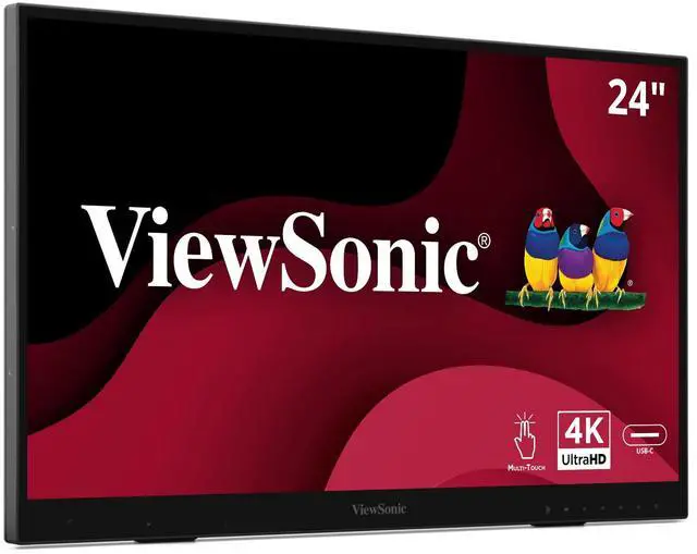 Alt view image 3 of 7 - ViewSonic ID2456-4K 24" 4K UHD Touch Display Tablet with PCAP 10 Point Touch, Active Stylus, Built-in Kickstand, USB Hub, HDMI, DisplayPort, USB C Inputs