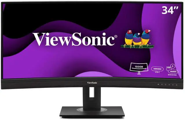 Alt view image 8 of 14 - ViewSonic VG3456CA 34" 21:9 4K Ultra WQHD 100Hz USB-C Docking Curved IPS LED Monitor