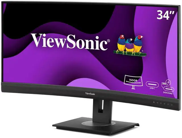 Alt view image 9 of 14 - ViewSonic VG3456CA 34" 21:9 4K Ultra WQHD 100Hz USB-C Docking Curved IPS LED Monitor