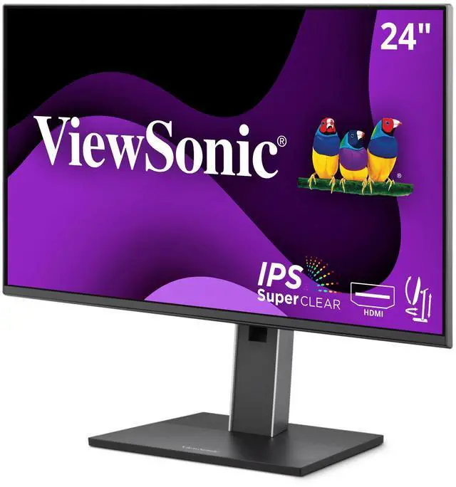 Alt view image 2 of 7 - ViewSonic VG2451 24 Inch IPS 1080p Ergonomic Monitor with Full Adjustability, 100Hz, 4-Port USB Hub, HDMI, DisplayPort, and USB C Inputs for Home and Office
