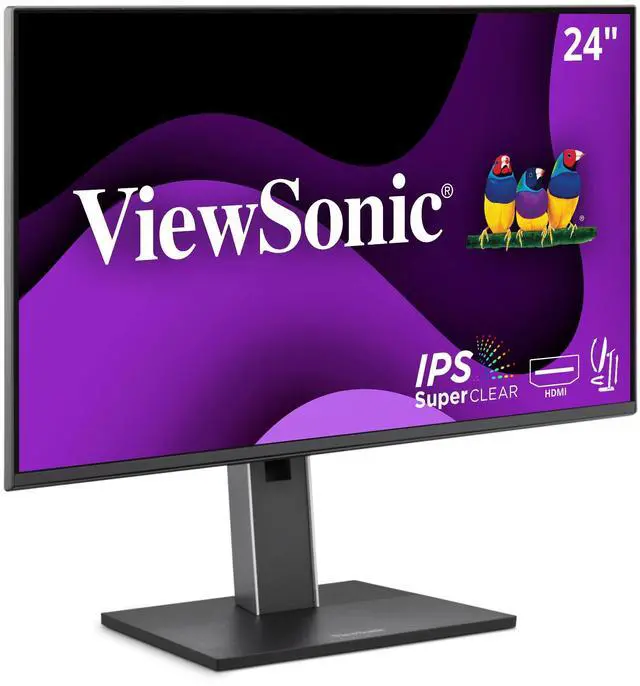 Alt view image 3 of 7 - ViewSonic VG2451 24 Inch IPS 1080p Ergonomic Monitor with Full Adjustability, 100Hz, 4-Port USB Hub, HDMI, DisplayPort, and USB C Inputs for Home and Office