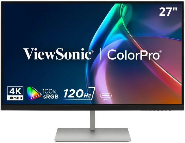 Main image of ViewSonic VP2766-4K 27 Inch 4K UHD ColorPro Monitor, IPS Display with 90W USB-C, 100% sRGB Pantone Validated, and 120Hz for Creative Work, Graphic Design, and Video Editing
