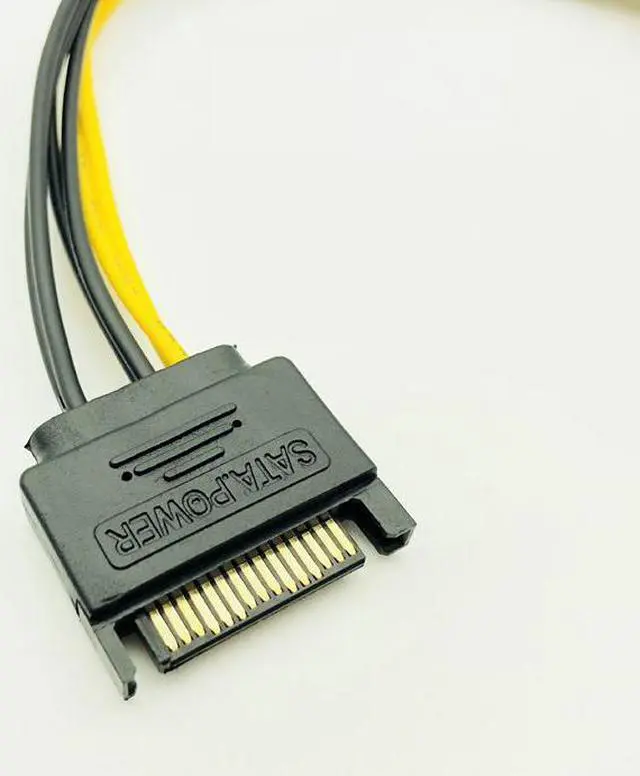 Alt view image 5 of 5 - 5PCS New 15pin SATA Male to 8pin(6+2) PCI-E Power Supply Cable 20cm SATA Cable 15-pin to 8 pin cable 18AWG Wire for Graphic Card