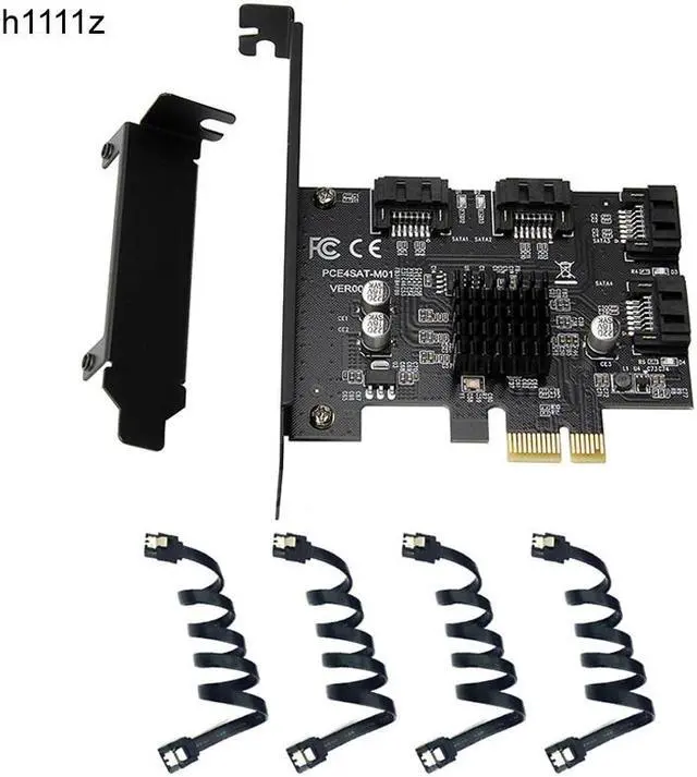 Main image of SATA Card 4 Port SATA III 3.0 6Gb Expansion Card Adapter PCI Express Controller Card Marvell 88SE9215 Chip with SATA Cable