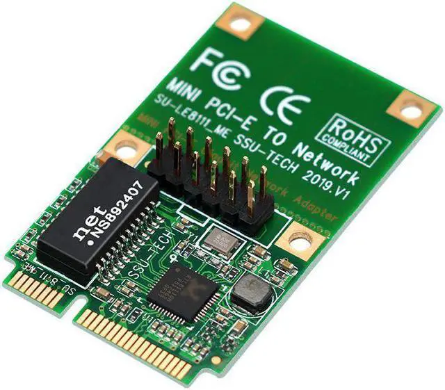 Alt view image 4 of 5 - Computer Mini PCI-E Bus Interface RJ45 Network Interface Gigabit Wired Network Card Mini PCIE Network Card RJ45 Adapter