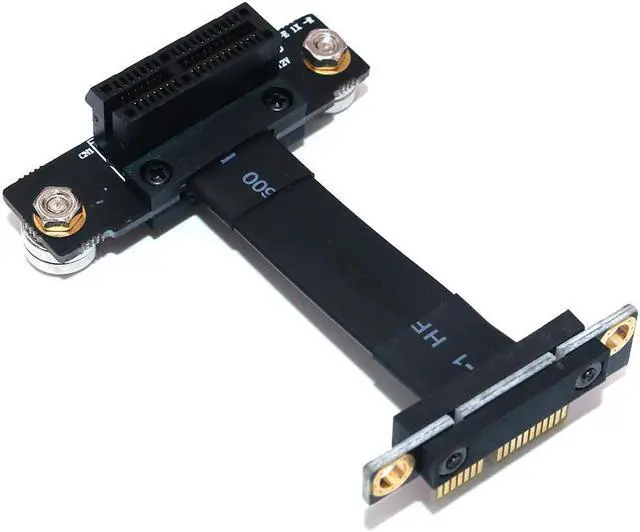 Alt view image 3 of 5 - Misskit PCIE Riser High Speed PCI Express 3.0 1X Flexible Cable Riser Card Extension Port Adapter Dual Vertical 90 Degree +Magnetic Foot(1.96")