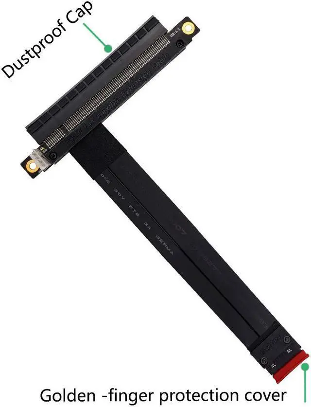 Alt view image 3 of 5 - Graphics Extension Cable NVME M.2 to x16 PCIE Riser M2 to PCI Express Adapter Cable 20cm Full Speed For Bitcoin Miner Mining BTC