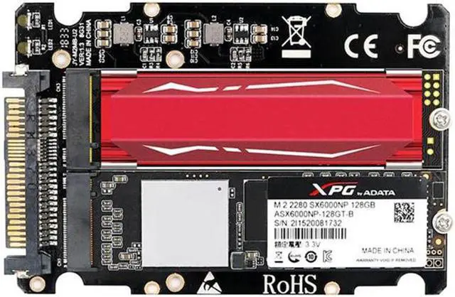 Alt view image 4 of 6 - m.2 nvme ssd Key M Key B SSD to U.2 SFF-8639 Adapter,m2 m key adapter,m.2 nvme to sata (Non-SATA Interface)