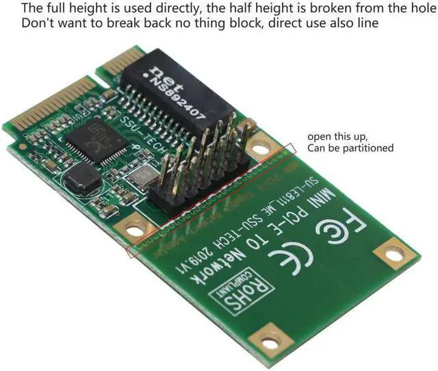 Alt view image 5 of 5 - Computer Mini PCI-E Bus Interface RJ45 Network Interface Gigabit Wired Network Card Mini PCIE Network Card RJ45 Adapter