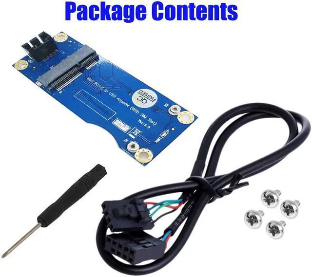 Alt view image 5 of 5 - Riser Card PCIE Mini PCI Express to USB Adapter SIM Card Slot for WWAN/LTE Modul with 9pin USB Cable for Desktop Motherboard