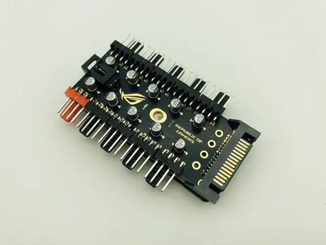 Alt view image 2 of 5 - 1 to 10 PC Cooling Fan Hub Splitter LED Cable PWM SATA 12V Power Supply Speed Controller Adapter For Bitcoin Miner Mining