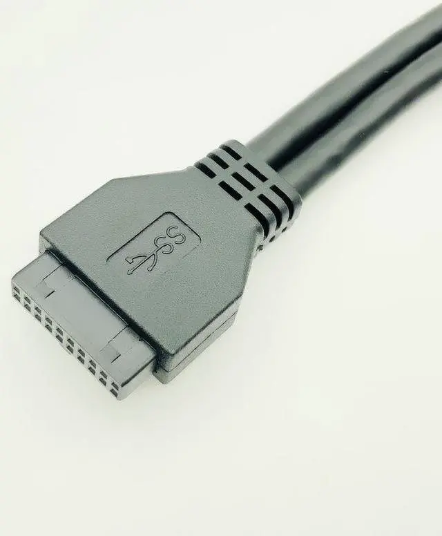 Alt view image 4 of 6 - Misskit USB3.0 Cable USB Connector for PC Front Panel USB Hub USB 3.0 20pin Header Dual Port USB3 Adapter Fixed Foot for DIY Panel Mount