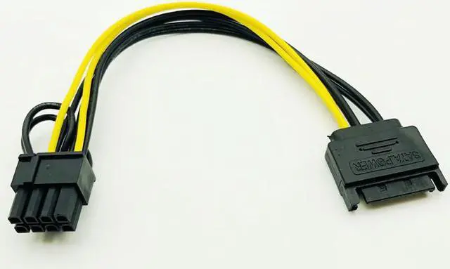 Alt view image 6 of 6 - 5PCS New 15pin SATA Male to 8pin(6+2) PCI-E Power Supply Cable 20cm SATA Cable 15-pin to 8 pin cable 18AWG Wire for Graphic Card